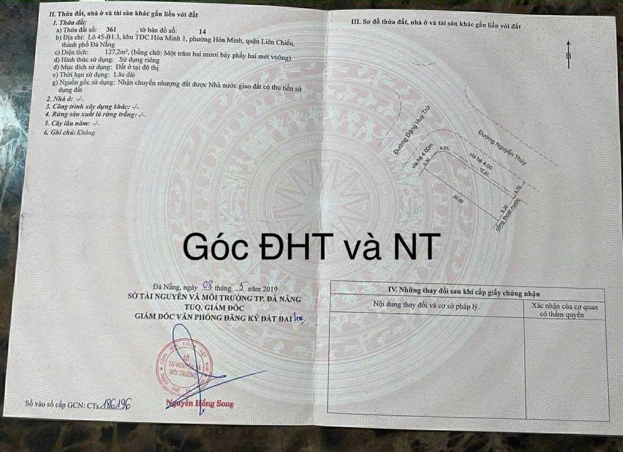 BÁN LÔ GÓC ĐẶNG HUY TRỨ, LIÊN CHIỂU, ĐÀ NẴNG – DIỆN TÍCH 128M² NGANG 20M, 2 ĐƯỜNG 7,5M - TRỤC THÔNG BIỂN fff44a5a4babc4f59dba
