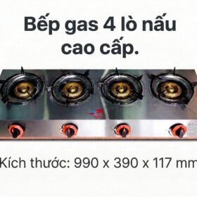Bếp gas gia đình, bếp bánh xèo 4 lò nấu loại dài cao cấp