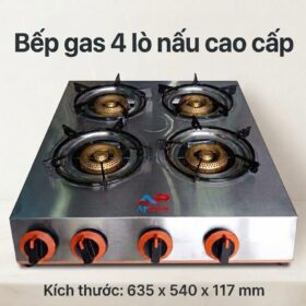 Bếp gas gia đình, bếp bánh xèo 4 lò nấu loại vuông cao cấp