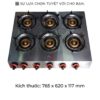 Bếp gas gia đình, bếp bánh xèo 6 lò nấu loại vuông cao cấp
