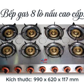 Bếp gas gia đình, bếp bánh xèo 8 lò nấu loại vuông cao cấp
