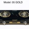 BẾP GAS WASUDO WD-005 GOLD – BẾP ĐÔI CHÉN ĐỒNG, MẶT KÍNH CƯỜNG LỰC CAO CẤP