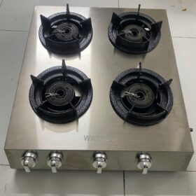 Bếp khò bán công inox 4 lò nấu loại vuông – tiết kiệm 50% gas